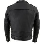 Milwaukee Leather LKM1775 Men’s Black Leather Vintage Brando Style Motorcycle Riders Jacket with Side Laces - Image 4