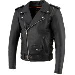 Milwaukee Leather LKM1775 Men’s Black Leather Vintage Brando Style Motorcycle Riders Jacket with Side Laces - Image 13