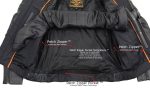 Milwaukee Leather LKM1785 Mens Black Leather Racer Style Motorcycle Jacket w/ Side Stretch and Reflective Piping - Image 7