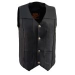 Milwaukee Leather LKM3702 Men’s Black Western Style Leather Motorccycle Vest with Buffalo Snaps - Image 5