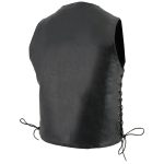 Milwaukee Leather LKM3701 Men’s Black Leather Classic V-Neck Motorcycle Rider Vest w/ Buffalo Snaps and Side Laces - Image 7