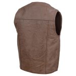 Milwaukee Leather LKM3702 Men’s Leather V-Neck Western Style Motorcycle Rider Vest w/Classic Buffalo Snaps Closure - Image 9