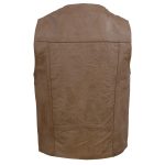 Milwaukee Leather LKM3702 Men’s Leather V-Neck Western Style Motorcycle Rider Vest w/Classic Buffalo Snaps Closure - Image 2