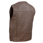 Milwaukee Leather LKM3702 Men’s Leather V-Neck Western Style Motorcycle Rider Vest w/Classic Buffalo Snaps Closure - Image 8