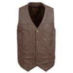 Milwaukee Leather LKM3702 Men’s Leather V-Neck Western Style Motorcycle Rider Vest w/Classic Buffalo Snaps Closure - Image 11