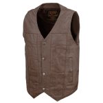 Milwaukee Leather LKM3702 Men’s Leather V-Neck Western Style Motorcycle Rider Vest w/Classic Buffalo Snaps Closure - Image 10