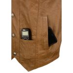 Milwaukee Leather LKM3702 Men’s Saddle Leather Classic V-Neck Western Style Motorcycle Rider Vest w/ Buffalo Snaps - Image 6