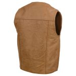 Milwaukee Leather LKM3702 Men’s Saddle Leather Classic V-Neck Western Style Motorcycle Rider Vest w/ Buffalo Snaps - Image 9