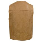 Milwaukee Leather LKM3702 Men’s Saddle Leather Classic V-Neck Western Style Motorcycle Rider Vest w/ Buffalo Snaps - Image 2