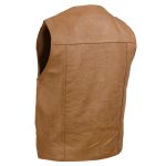 Milwaukee Leather LKM3702 Men’s Saddle Leather Classic V-Neck Western Style Motorcycle Rider Vest w/ Buffalo Snaps - Image 8