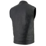 Milwaukee Leather LKM3710 Men’s Black Leather Club Style Motorcycle Rider Vest w/ Zipper and Snap Button Closure - Image 14