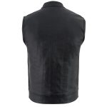 Milwaukee Leather LKM3710 Men’s Black Leather Club Style Motorcycle Rider Vest w/ Zipper and Snap Button Closure - Image 12
