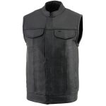 Milwaukee Leather LKM3710 Men’s Black Leather Club Style Motorcycle Rider Vest w/ Zipper and Snap Button Closure - Image 13
