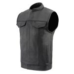 Milwaukee Leather LKM3713 Men’s Black Leather Club Style Motorcycle Rider Vest W/ Dual Closure Zipper and Snaps - Image 11