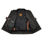 Milwaukee Leather LKM3713 Men’s Black Leather Club Style Motorcycle Rider Vest W/ Dual Closure Zipper and Snaps - Image 7