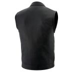 Milwaukee Leather LKM3713 Men’s Black Leather Club Style Motorcycle Rider Vest W/ Dual Closure Zipper and Snaps - Image 9