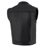 Milwaukee Leather LKM3720 Men’s Black Leather Club Style Motorcycle Rider Vest with Concealed Snap Button Closure - Image 6
