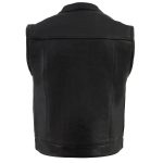 Milwaukee Leather LKM3720 Men’s Black Leather Club Style Motorcycle Rider Vest with Concealed Snap Button Closure - Image 2