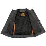 Milwaukee Leather LKM3721 Men’s Black Leather Collarless Club Style Motorcycle Rider Vest w/Concealed Snap Closure - Image 4