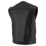 Z1R3721 Men’s ‘338’ Black Collarless Motorcycle Leather Vest - Image 5