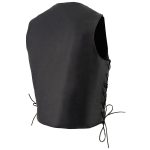 Milwaukee Leather LKM3731 Men’s Black Leather Classic Side Lace V-Neck Motorcycle Rider Vest w/ Front Snap Closure - Image 6