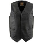 Milwaukee Leather Men’s Black Western Style Style Motorcycle Vest – LKM3775