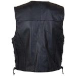 Milwaukee Leather Men’s Black Classic Western Style Side Laced Motorcycle Leather Vest – LKM3779 - Image 2