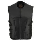 Milwaukee Leather Men’s Creeper Black Triple Strap Leather Motorcycle Vest – LKM3791 - Image 8