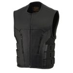 Milwaukee Leather Men’s Creeper Black Triple Strap Leather Motorcycle Vest – LKM3791 - Image 7