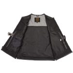Milwaukee Leather Men’s Drifter Black Collarless Buffalo Leather Motorcycle Vest – LKM3792 - Image 5