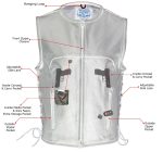 Milwaukee Leather Men’s Drifter Black Collarless Buffalo Leather Motorcycle Vest – LKM3792 - Image 11