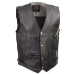 Milwaukee Leather Men’s Road King Black Cowhide Leather Motorcycle Vest – LKM3793