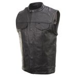 Milwaukee Leather Men’s Quick Draw Black Cowhide Leather Motorcycle Vest – LKM3794 - Image 6