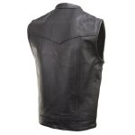 Milwaukee Leather Men’s Quick Draw Black Cowhide Leather Motorcycle Vest – LKM3794 - Image 9
