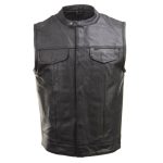 Milwaukee Leather Men’s Quick Draw Black Cowhide Leather Motorcycle Vest – LKM3794 - Image 10
