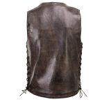 Milwaukee Leather Men’s Wreck Distressed Brown Leather Motorcycle Vest – LKM3795 - Image 9