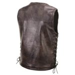 Milwaukee Leather Men’s Wreck Distressed Brown Leather Motorcycle Vest – LKM3795 - Image 6