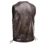 Milwaukee Leather Men’s Wreck Distressed Brown Leather Motorcycle Vest – LKM3795 - Image 8