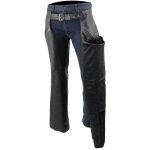 Milwaukee Leather Men’s Black Premium Leather Motorcycle Riders Chaps w/ Slash Pockets Mesh Lined – LKM5710 - Image 6