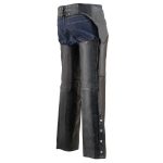 Milwaukee Leather Men’s Black Premium Leather Motorcycle Riders Chaps w/ Slash Pockets Mesh Lined – LKM5710 - Image 7