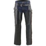 Milwaukee Leather Men’s Black Premium Leather Motorcycle Riders Chaps w/ Slash Pockets Mesh Lined – LKM5710 - Image 5