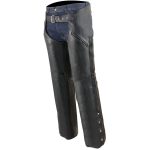 Milwaukee Leather Men’s Black Premium Leather Motorcycle Riders Chaps w/ Slash Pockets Mesh Lined – LKM5710 - Image 4