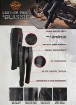 Milwaukee Leather LKM5716 Men’s Classic Black Premium Leather Fitted Casual Biker Leather Pants - Image 4