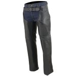 Milwaukee Leather Chaps for Men’s Black Leather 3-Front Pockets- Thigh Patch Pocket Motorcycle Riders Chap- LKM5780 - Image 3