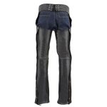 Milwaukee Leather Chaps for Men’s Black Premium Leather- Classic Jean Style Pockets Motorcycle Riders Chap- LKM5781 - Image 9