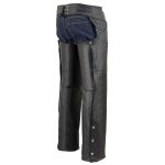 Milwaukee Leather Chaps for Men’s Black Premium Leather- Classic Jean Style Pockets Motorcycle Riders Chap- LKM5781 - Image 4