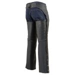 Milwaukee Leather Chaps for Men’s Black Leather Dual Side Thigh Zipper Close Pockets Motorcycle Rider Chap- LKM5782 - Image 7