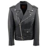 Milwaukee Leather Youth Size Classic Style Black Police Biker Leather Jacket LKY1950 - Image 6