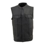 Milwaukee Leather LKY3850 Youth Size Black Leather Open Neck Club Style Motorcycle Riders Vest - Image 4