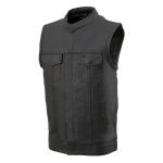 Milwaukee Leather LKY3850 Youth Size Black Leather Open Neck Club Style Motorcycle Riders Vest - Image 8